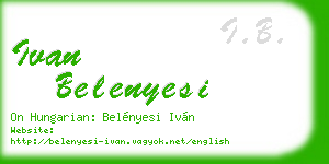 ivan belenyesi business card